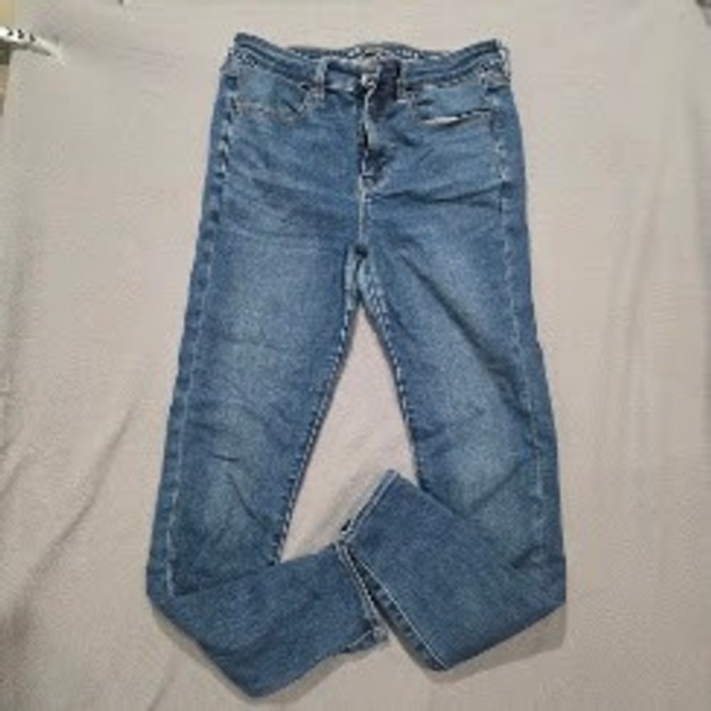 American Eagle Hi-Rise Jegging Next Level Stretch Blue Skinny Jeans Women Size 6